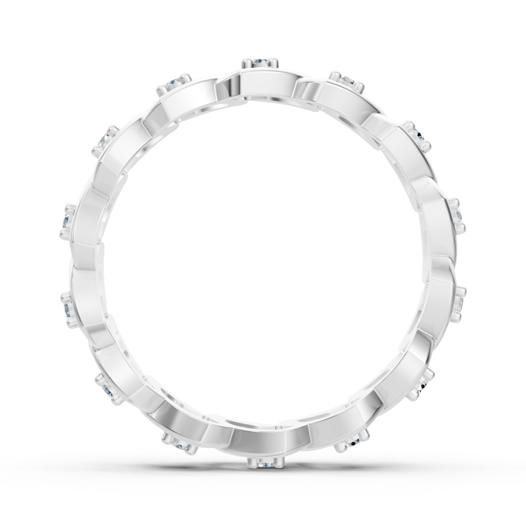 Elegant white gold ring with round-cut diamonds – delicate design