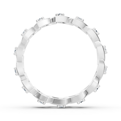 Elegant white gold ring with round-cut diamonds – delicate design