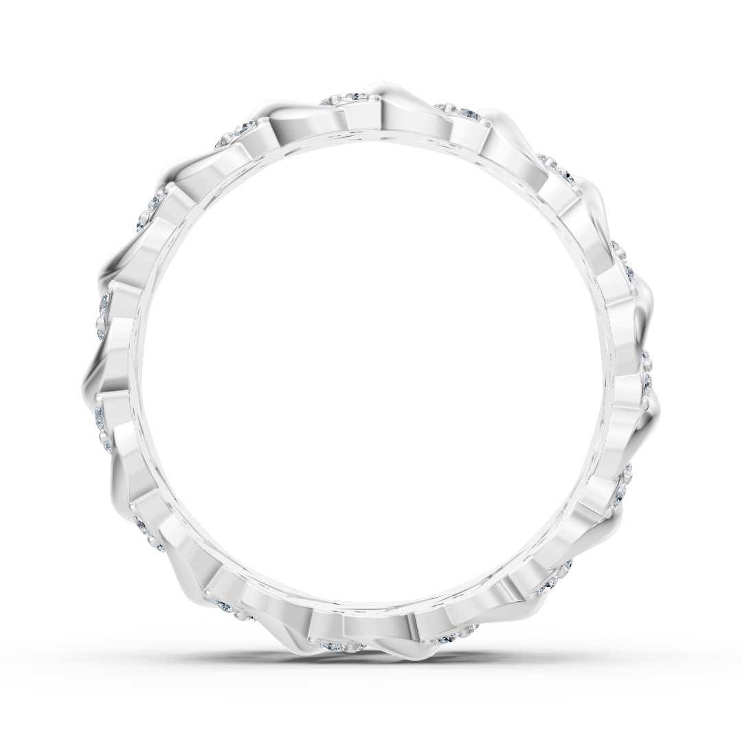 Zarter Weissgold Ring mit Diamanten im Herzranken Design