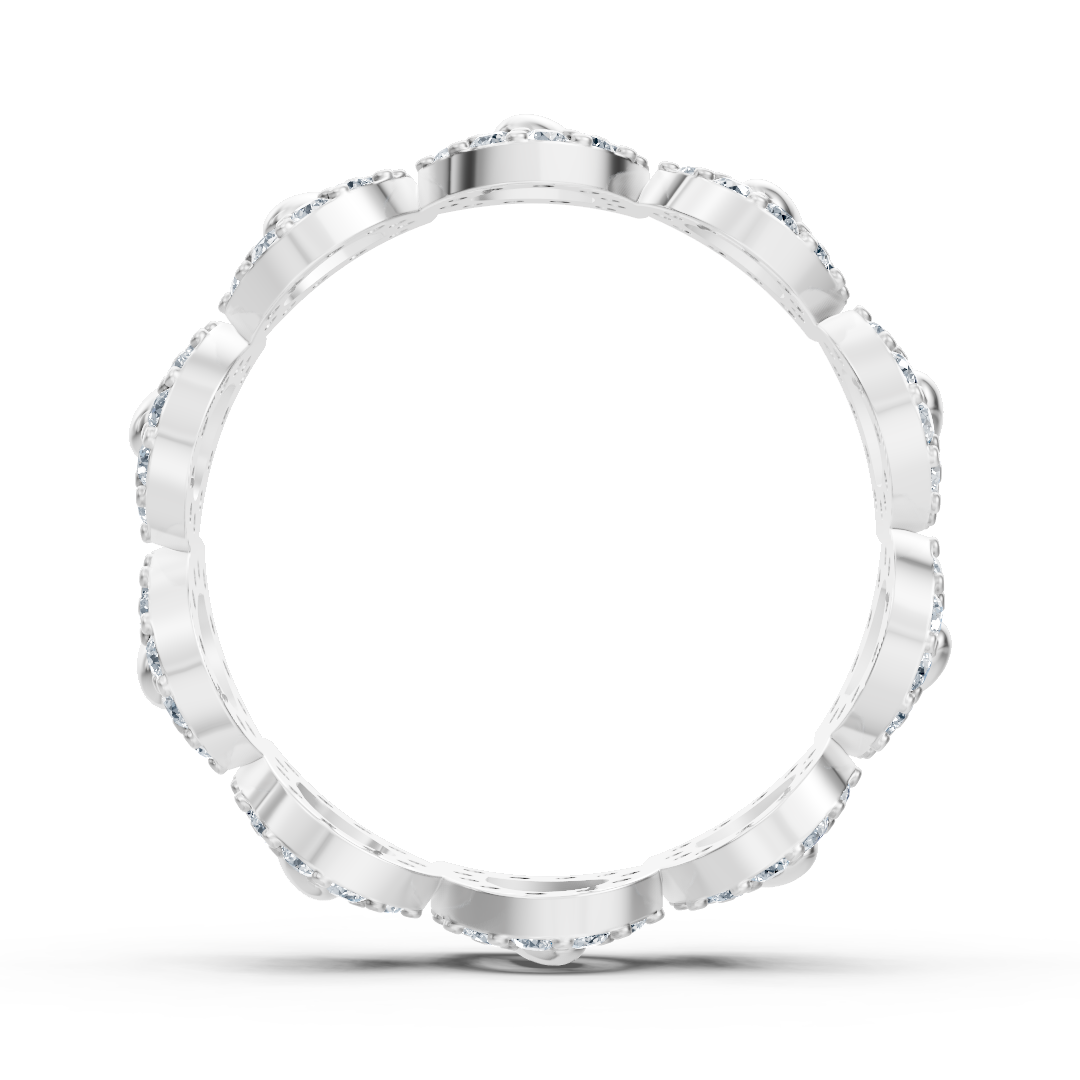 Opulenter Weißgold Ring mit Diamanten – Funkelndes Blütenmeer Design