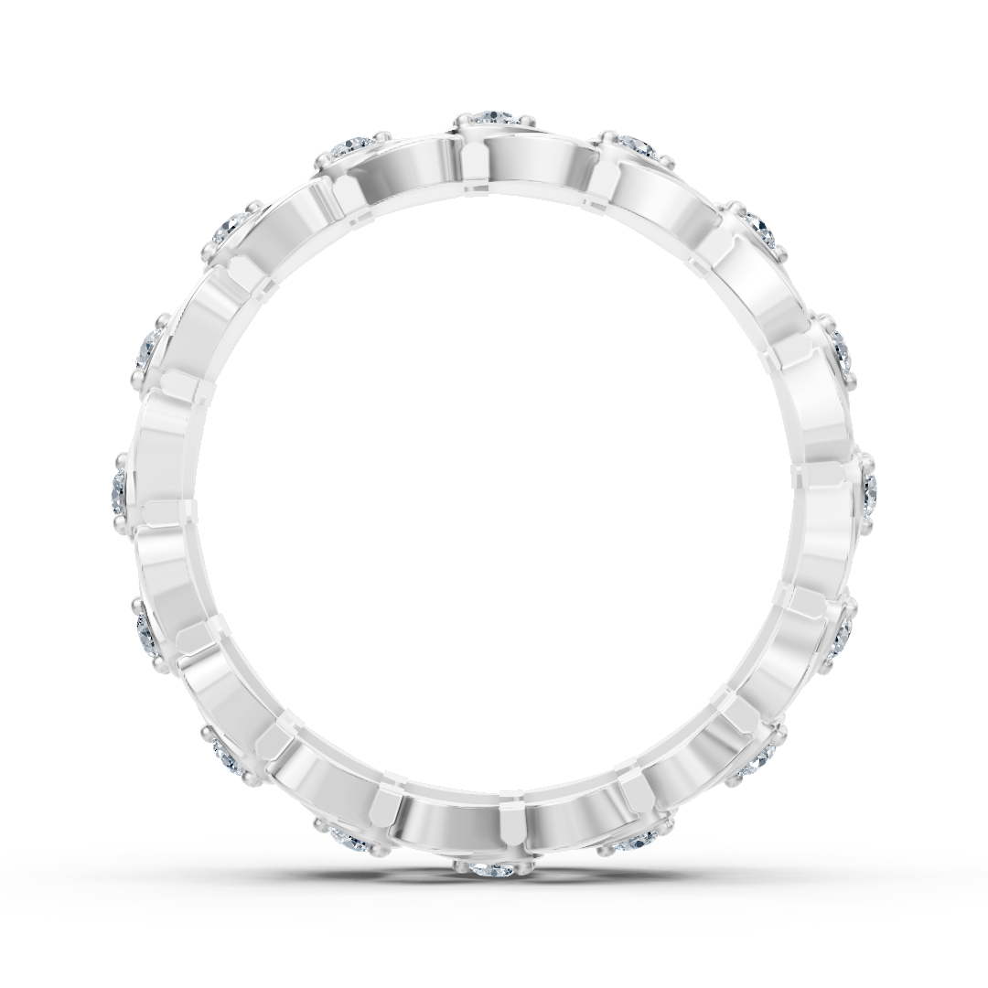 Eleganter Weißgold Ring mit Diamanten – Filigranes Blatt Design