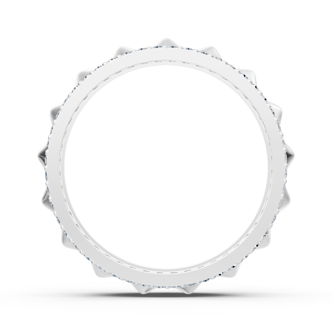 Elegant white gold ring with round diamonds in prong design