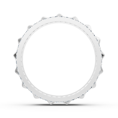 Elegant white gold ring with round diamonds in prong design