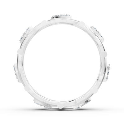 Moderner Weißgold-Ring mit Runddiamanten im Prong-Design