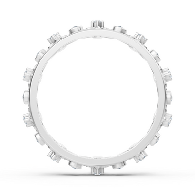 Weißgold-Ring mit Runddiamanten im Prong- und Bezel-Design