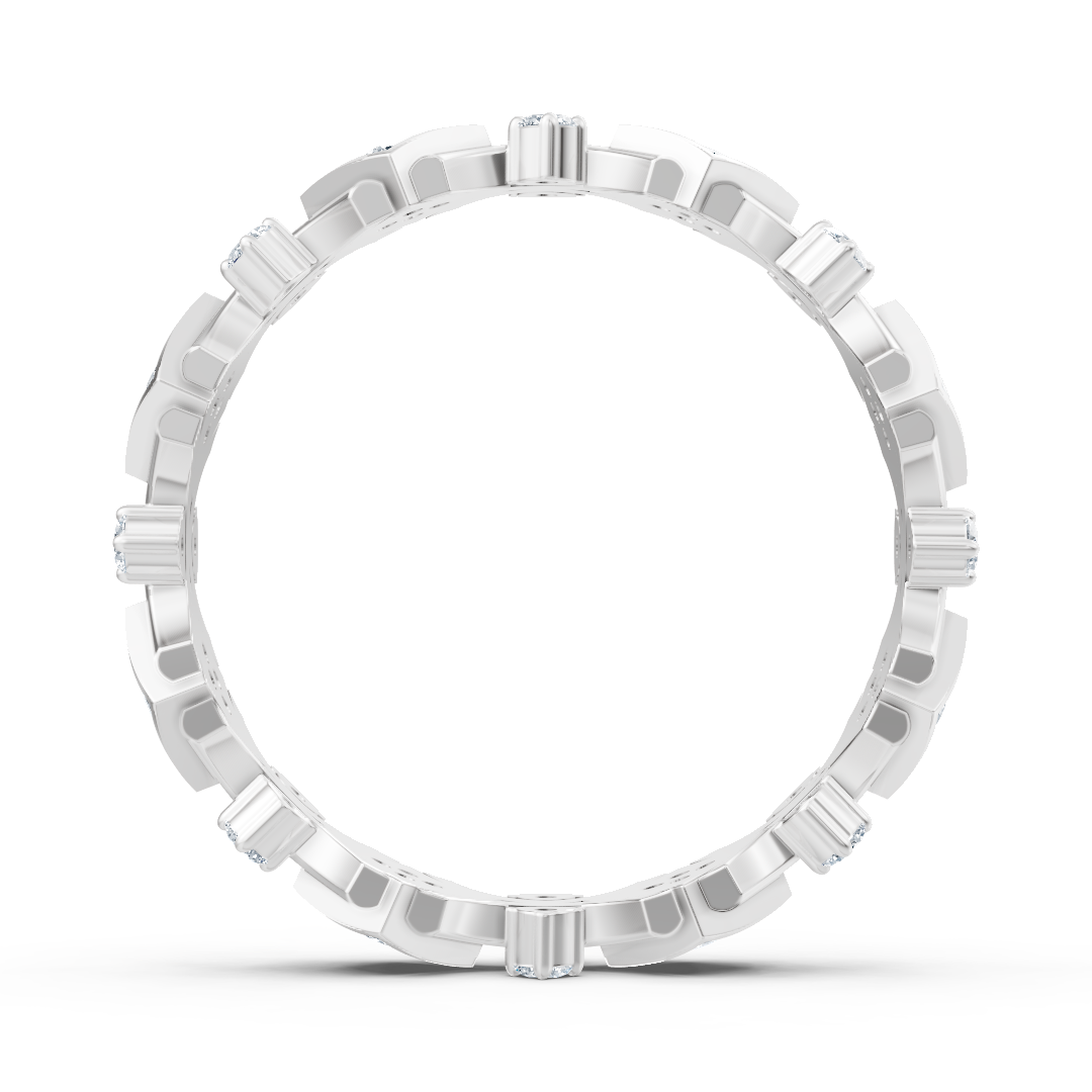 White gold ring with round diamonds