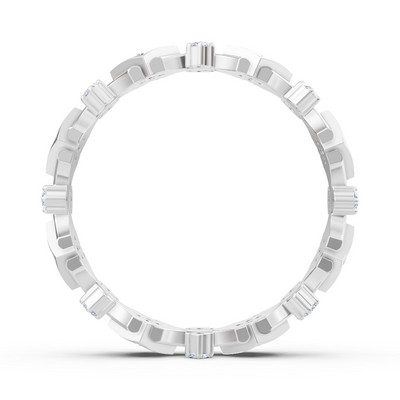 White gold ring with round diamonds