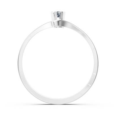 Weißgold Diamant Solitärring Schlicht