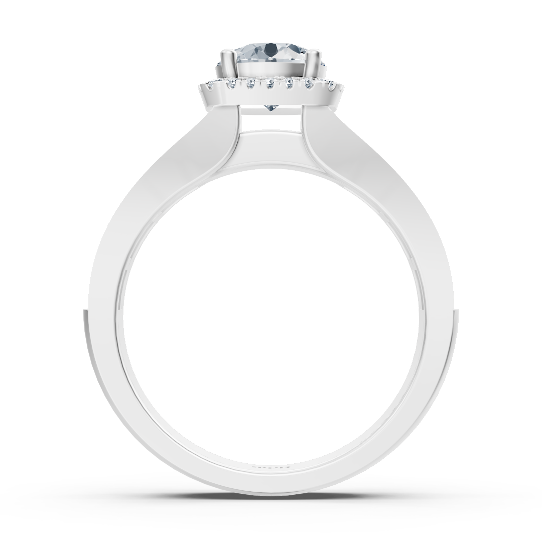 Extravaganter Diamant Verlobungsring mit Prinzess- und Brillantschliff aus 14 Karat Weißgold