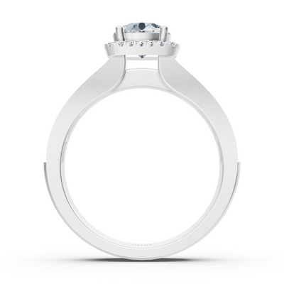 Extravaganter Diamant Verlobungsring mit Prinzess- und Brillantschliff aus 14 Karat Weißgold