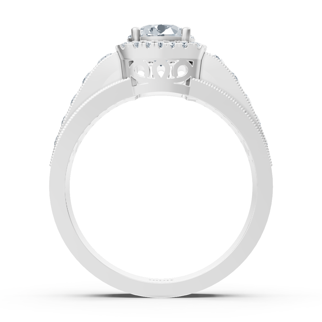 Brilliant Aura 14k white gold diamond ring