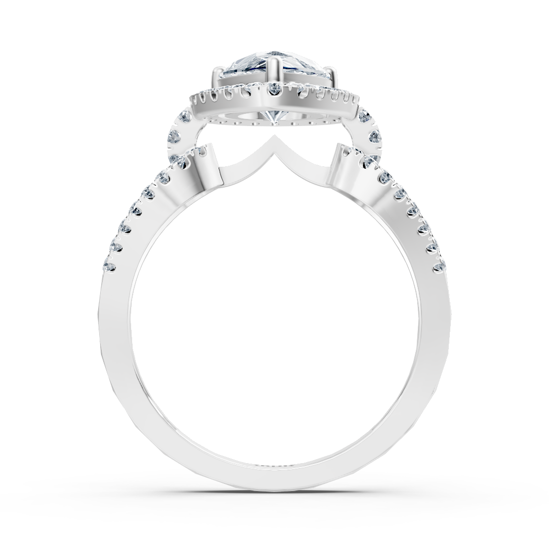 Majestic Pear 14K White Gold Marquise Diamond Ring