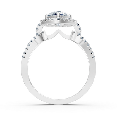 Majestic Pear 14K White Gold Marquise Diamond Ring