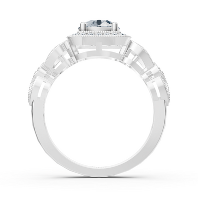 Vintage Romance 14 Karat Weissgold Diamantring