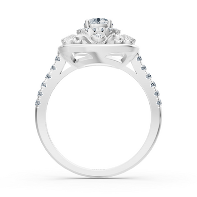 Extravagant white gold halo diamond cocktail ring