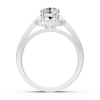 Eleganter Weißgold Seitenstein Diamantring