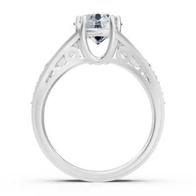 Diamantring Weißgold mit Baguetteschliff