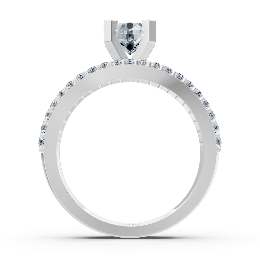 Eternity & Solitär Diamantring Weißgold