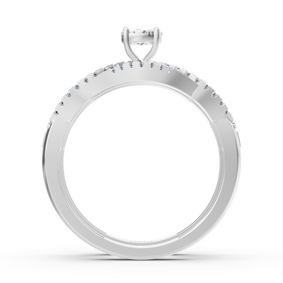 Diamant Brautring-Set Weißgold