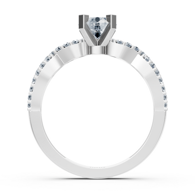 Twist Eternity &amp; Solitaire Diamond Ring White Gold