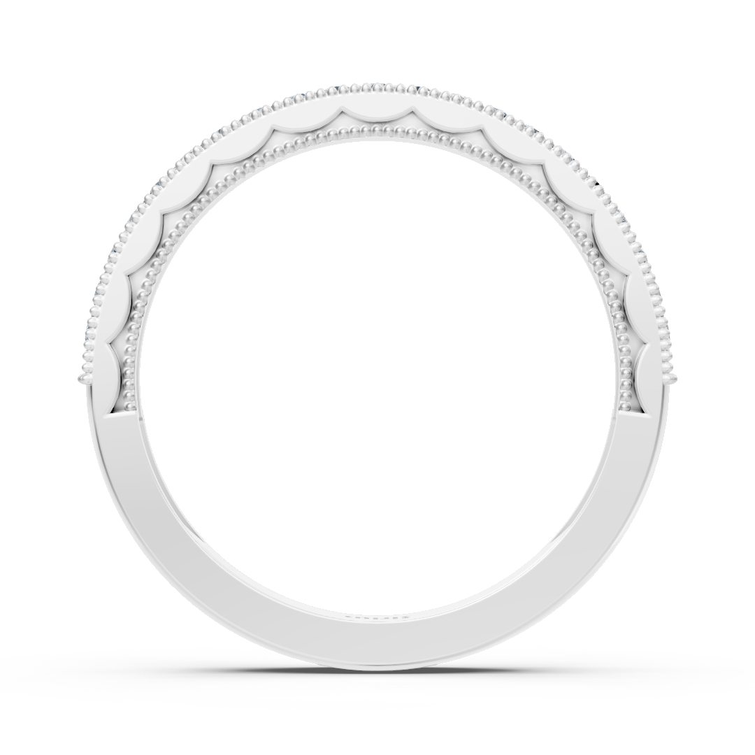 0.21 Karat Diamant Halbe Ewigkeit Ring mit Milgrain-Details aus 14 Karat Weißgold