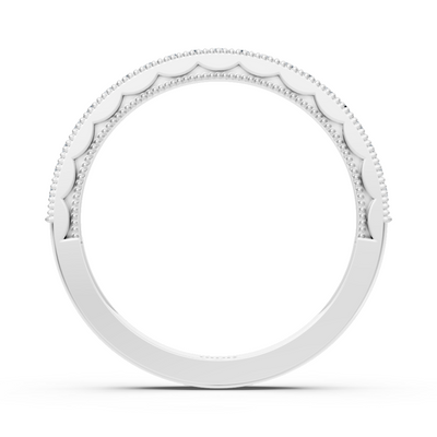 0.21 Karat Diamant Halbe Ewigkeit Ring mit Milgrain-Details aus 14 Karat Weißgold