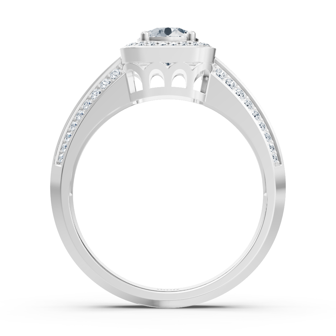1.41 Karat Prinzessschliff Diamantring aus 14 Karat Weißgold