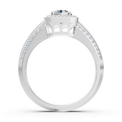 1.41 Karat Prinzessschliff Diamantring aus 14 Karat Weißgold