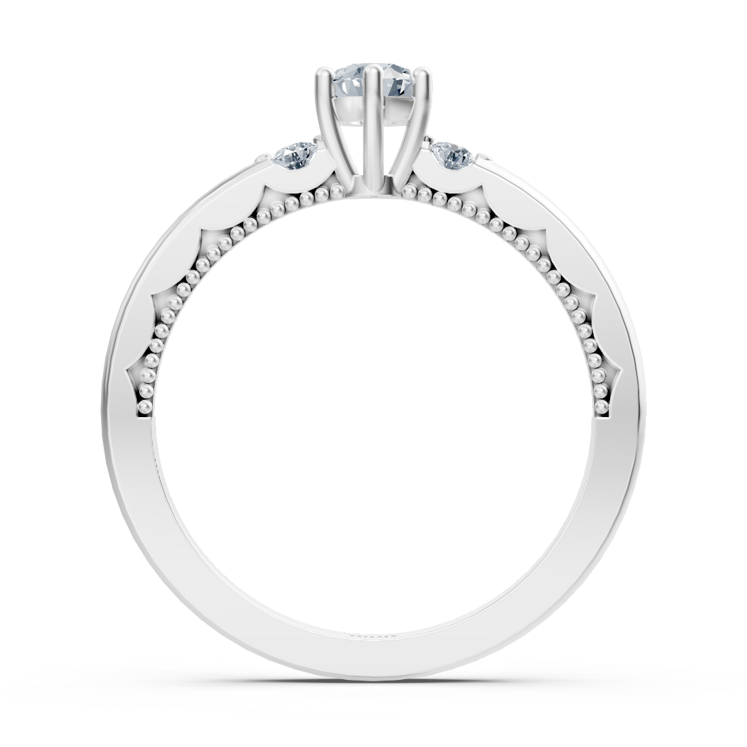 0.25 Karat Solitär Diamant Akzentring in Weißgold