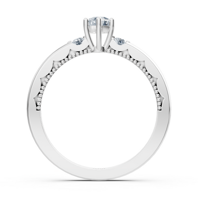 0.25 Karat Solitär Diamant Akzentring in Weißgold