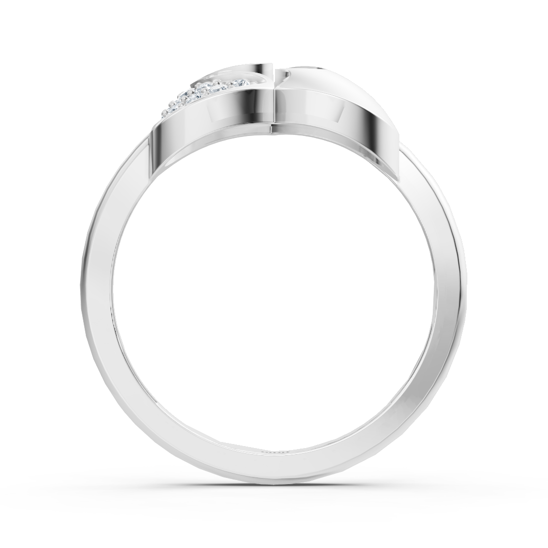 Elegant Vernive Everling heart ring in white gold with pavé diamonds