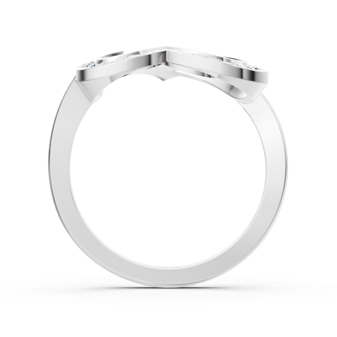 Liebevoller Herz Diamantring in Weissgold mit Pavé-Fassung