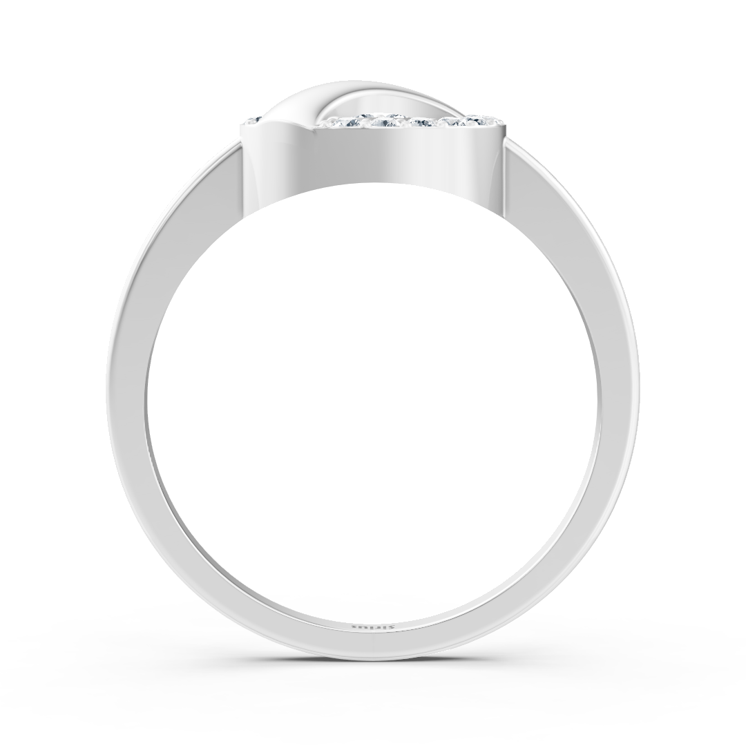 Elegant white gold diamond ring with claw setting