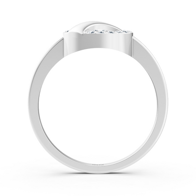 Elegant white gold diamond ring with claw setting