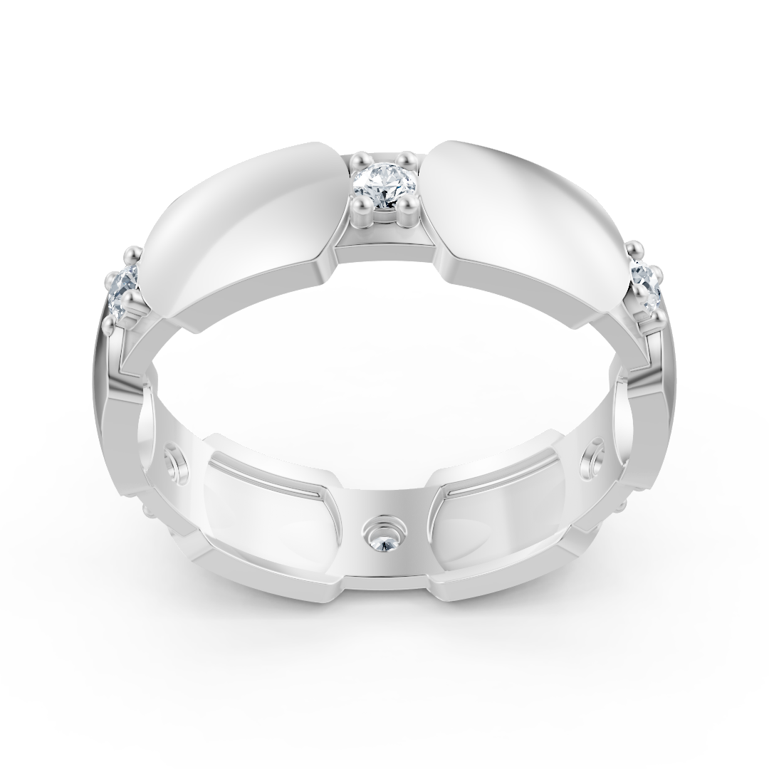 Exclusive diamond ring in 14K white gold with diamonds