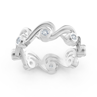 Birgie diamond ring 14K white gold – round cut with bezel setting