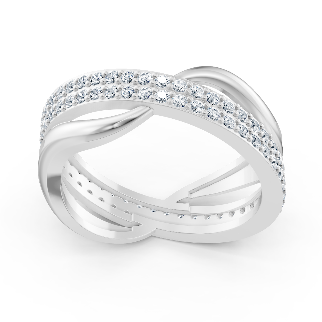 Birgie Diamantring aus 14K Weißgold – 0,90 ct, Pavé-Fassung