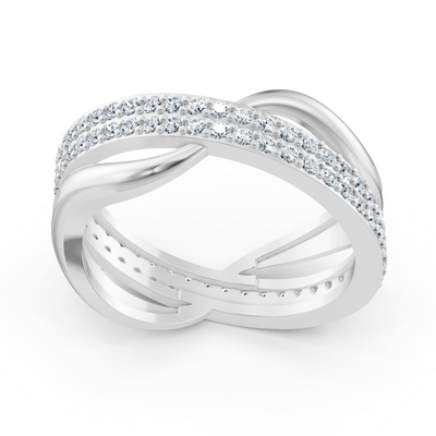 Birgie Diamantring aus 14K Weißgold – 0,90 ct, Pavé-Fassung