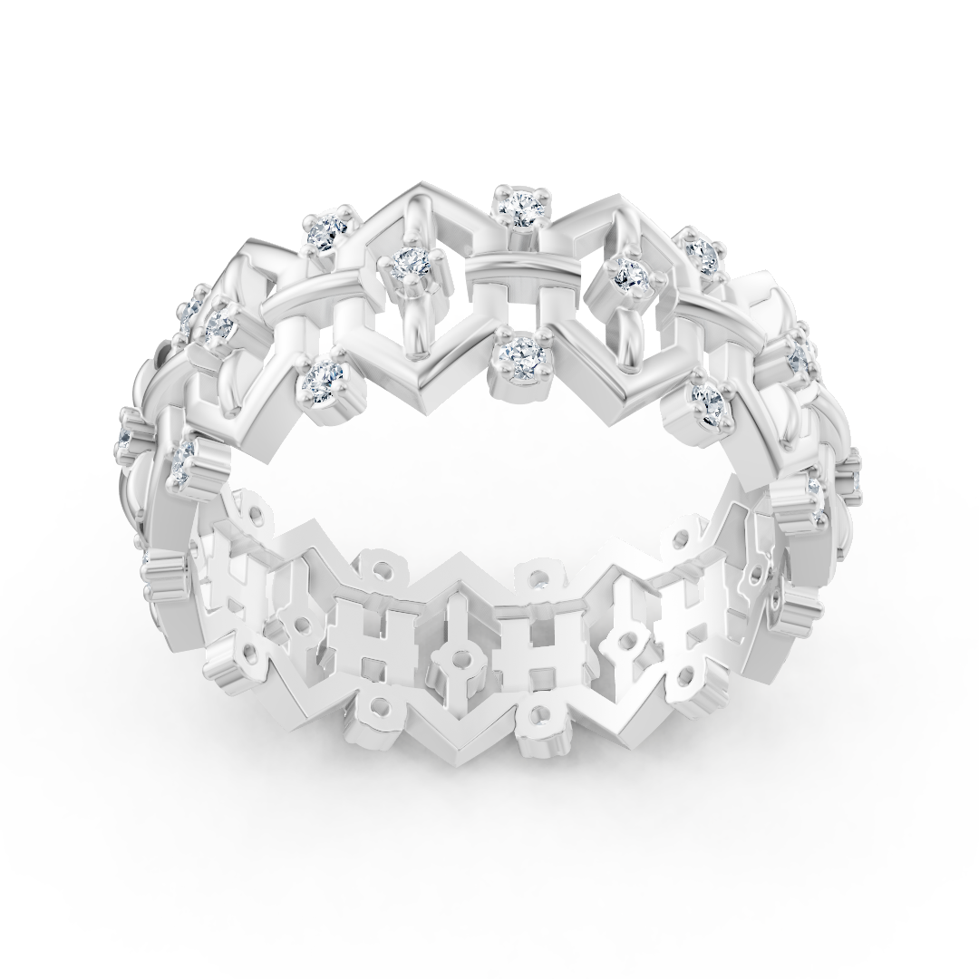 Birgie Weißgold Diamantring – Filigranes Design mit Runddiamanten