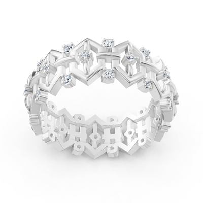 Birgie Weißgold Diamantring – Filigranes Design mit Runddiamanten