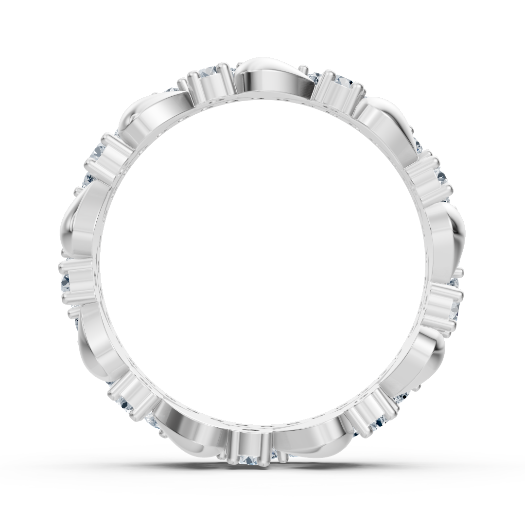 Birgie Diamant-Ewigkeitsring 14K Weißgold – Rundschliff, 2 mm & 1,5 mm