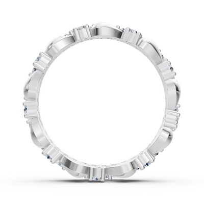 Birgie Diamant-Ewigkeitsring 14K Weißgold – Rundschliff, 2 mm & 1,5 mm
