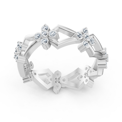 Birgie diamond ring in 14K white gold with round brilliant-cut diamonds