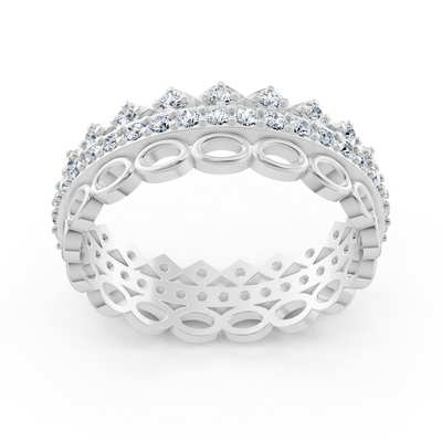 Luxuriöser Memoire-Ring aus 14K Weißgold mit Diamanten