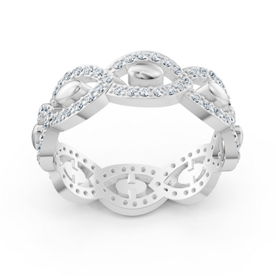 Weißgoldener Diamantring mit verschlungenem Design