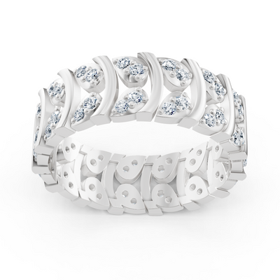 Weißgoldener Diamantring mit geschwungenem Design