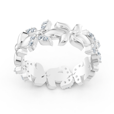Funkelnder Weißgold Ring mit Diamanten – Schmetterling Design