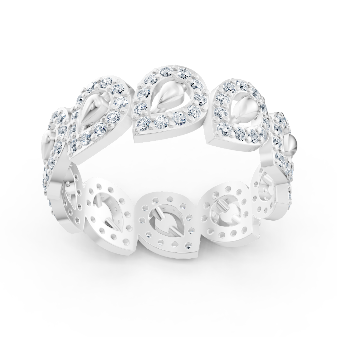 Opulenter Weißgold Ring mit Diamanten – Funkelndes Blütenmeer Design