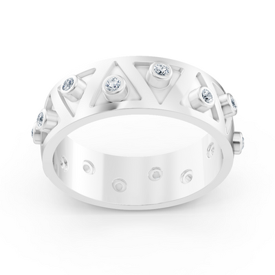 Birgie 14K Weissgold Diamant Zickzack Ring - Moderner Schwung