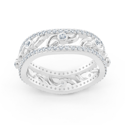 Birgie 14K Weissgold Diamant Herz Ranken Ring - Romantische Eleganz
